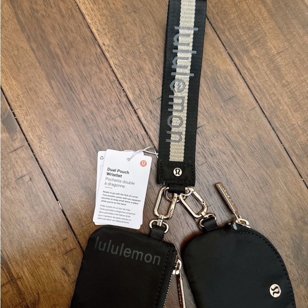 Lululemon Black Dual Pouch Wristlet